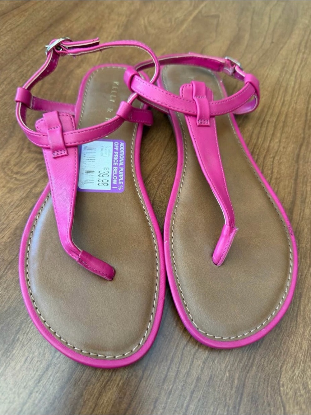 Kelly & Katie Pink T-Strap Sandals